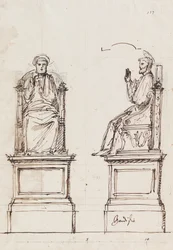 Design til en marmor trone til statuen af St. Peter, St. Peters, Rom